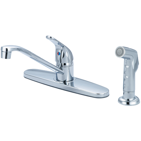 OLYMPIA FAUCETS Single Handle Kitchen Faucet, NPSM, Standard, Polished Chrome, Weight: 3.5 K-4162